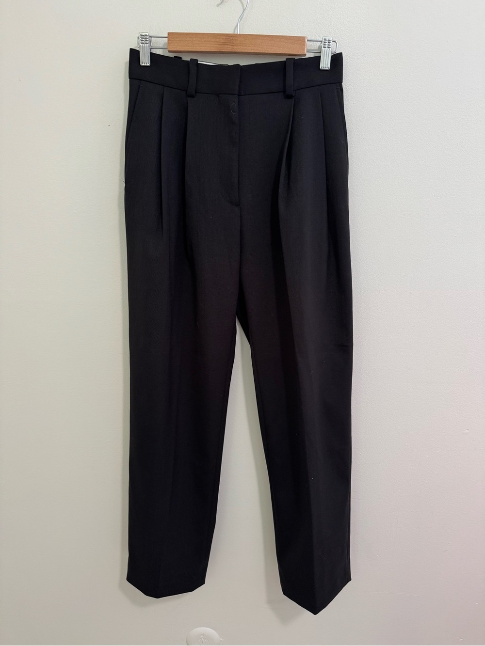 COS Black Pleated Trousers